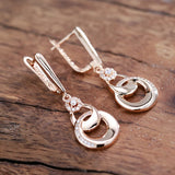 Vintage Round Zircon Wedding Earrings 585 French Jewelry