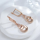 Vintage Round Zircon Wedding Earrings 585 French Jewelry