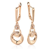 Vintage Round Zircon Wedding Earrings 585 French Jewelry