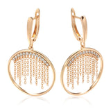 Tassel Lock Pendant Earrings Women 585 Party Jewelry