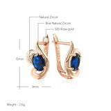 Purple Zircon 585 Drop Earrings for Women Party Accessories