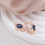 Purple Zircon 585 Drop Earrings for Women Party Accessories