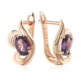 Purple Zircon 585 Drop Earrings for Women Party Accessories