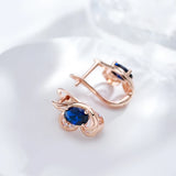 Purple Zircon 585 Drop Earrings for Women Party Accessories
