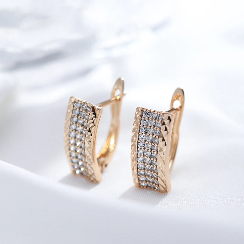 Zircon Earrings for Women 585 Classic Jewelry