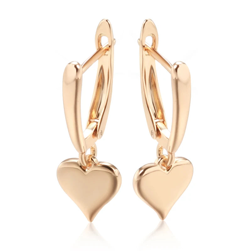 Heart Shape Dangle Earrings 585 for Women Party Jewelry