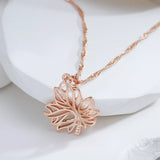 Smooth Maple Leaf Pendant 585 Plated Women Necklace Choker Chain Jewelry