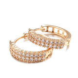 Square Hollow Zircon Hoop Earrings 585 Classic Wedding Jewelry
