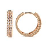 Square Hollow Zircon Hoop Earrings 585 Classic Wedding Jewelry