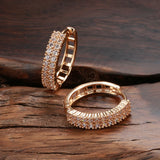 Square Hollow Zircon Hoop Earrings 585 Classic Wedding Jewelry
