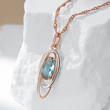 Silver Double Geometric Zircon Pendant Necklace for Women