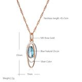 Silver Double Geometric Zircon Pendant Necklace for Women
