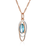 Silver Double Geometric Zircon Pendant Necklace for Women