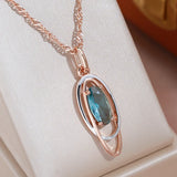 Silver Double Geometric Zircon Pendant Necklace for Women