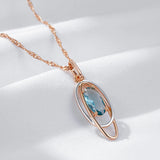 Silver Double Geometric Zircon Pendant Necklace for Women