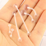 Flexible Acrylic Bioflex Retainer 16G 14G Nose Cartilage Stud Belly Button Rings
