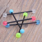 100pcs 5 Bioflex UV Glow Dark Industrial Barbell Body Jewelry 14G Ear Cartilage
