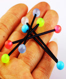 100pcs 5 Bioflex UV Glow Dark Industrial Barbell Body Jewelry 14G Ear Cartilage