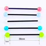 100pcs 5 Bioflex UV Glow Dark Industrial Barbell Body Jewelry 14G Ear Cartilage