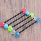 100pcs 5 Bioflex UV Glow Dark Industrial Barbell Body Jewelry 14G Ear Cartilage