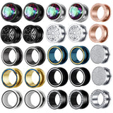 Surgical Steel Ear Lobe Stretcher Screw Flesh Tunnel Crystal Zircon Tragus Earri