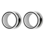 Surgical Steel Ear Lobe Stretcher Screw Flesh Tunnel Crystal Zircon Tragus Earri