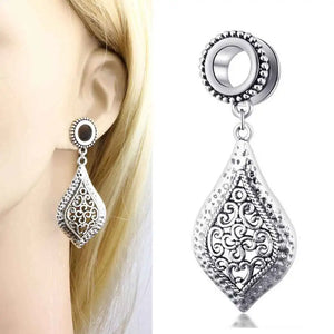 Woman Dangle Ear Gauges Screw Piercing Plug Tunnels Earrings