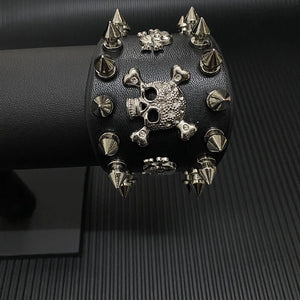 Men's Retro Skull Leather Bracelet
