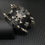 Men's Retro Skull Leather Bracelet