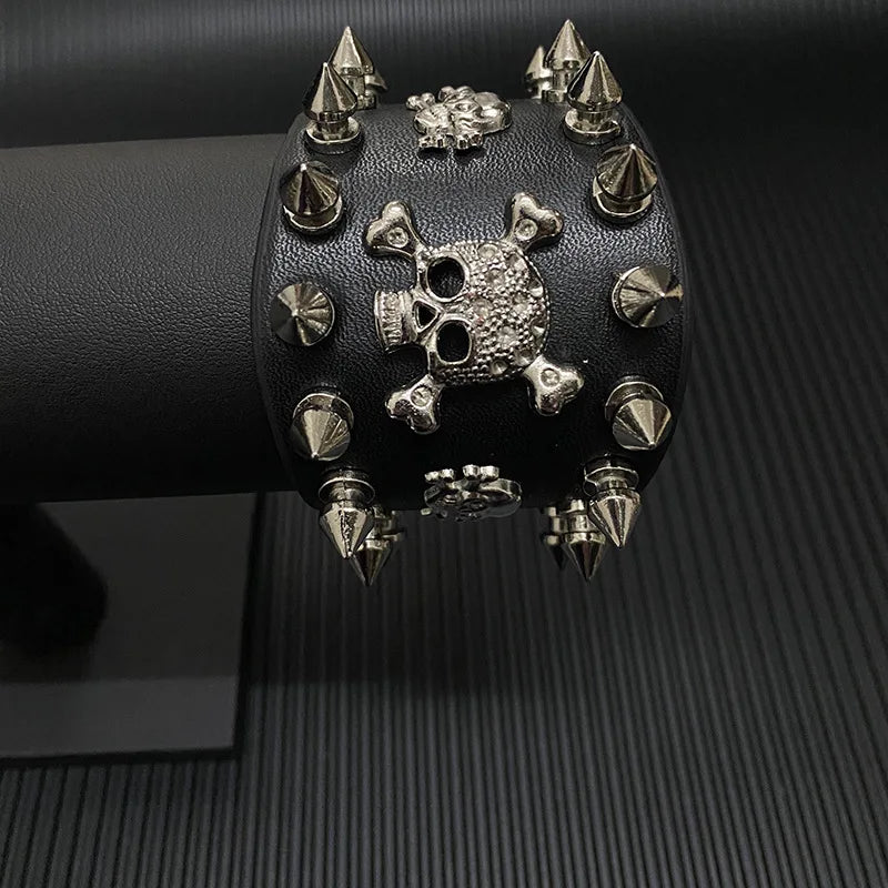 Men's Retro Skull Leather Bracelet