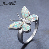 Vintage Fire Opal Butterfly Ring for Women
