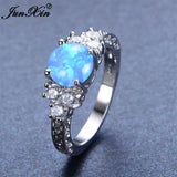 Opal Stone Ring Vintage Wedding Engagement Rings Men Women