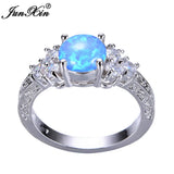Opal Stone Ring Vintage Wedding Engagement Rings Men Women