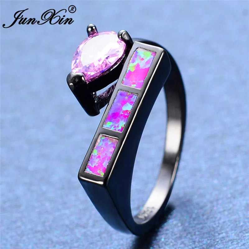 Pink Opal Ring Vintage Wedding Rings For Men And Women Jewelry