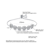 JUNZI Round Zirconia Adjustable Bracelets Silver Geometry Crystal Chain
