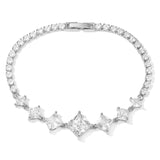 Zirconia Bracelet for Women Geometric Cuff Bangle Chain