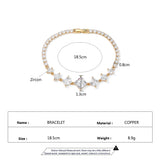 Zirconia Bracelet for Women Geometric Cuff Bangle Chain