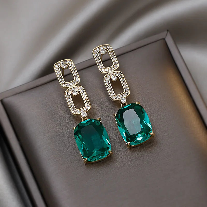 Crystal Dangle Earrings Charm Rhinestone Drops Wedding Jewelry
