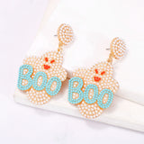 Halloween Ghost Earrings Seed Beads Festive Party