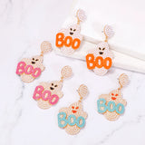 Halloween Ghost Earrings Seed Beads Festive Party