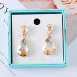 Crystal Water Drop Dangle Earrings Wedding Jewelry Women