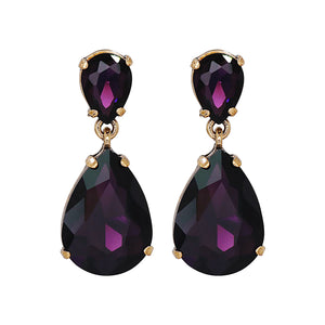 Crystal Water Drop Dangle Earrings Wedding Jewelry Women