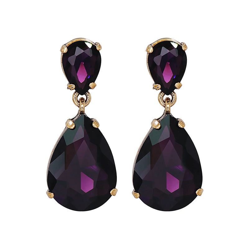 Crystal Water Drop Dangle Earrings Wedding Jewelry Women