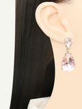 Crystal Water Drop Dangle Earrings Wedding Jewelry Women