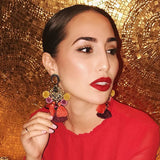 Hot Drop Hairball Earring Crystal Tassel Dangle Boho Charm Long Brinco Wedding