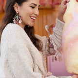 Hot Drop Hairball Earring Crystal Tassel Dangle Boho Charm Long Brinco Wedding