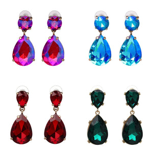 Crystal Earrings 24 Colors Brincos Wedding Water Drop Earrings