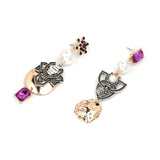 Simulated-Pearl Multicolored Statement Earrings for Women Wedding