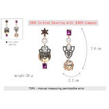 Simulated-Pearl Multicolored Statement Earrings for Women Wedding