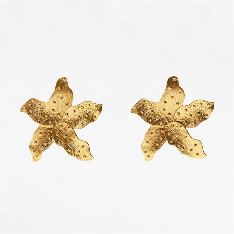 Vintage Conch Pendant Necklace & Starfish Earrings Set